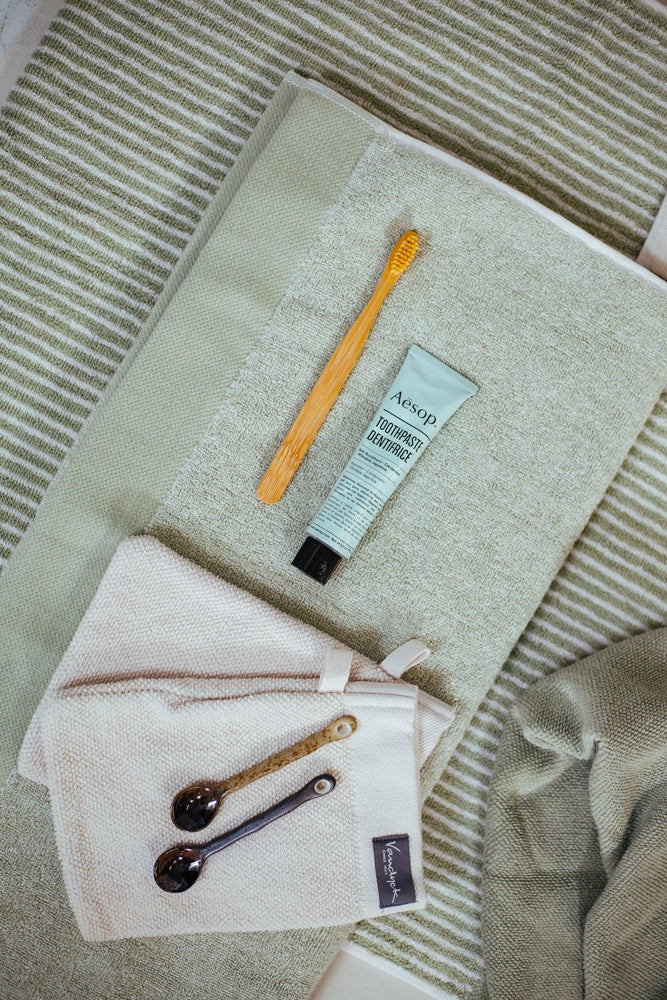 HOME TOWEL MOULINE | smoke green