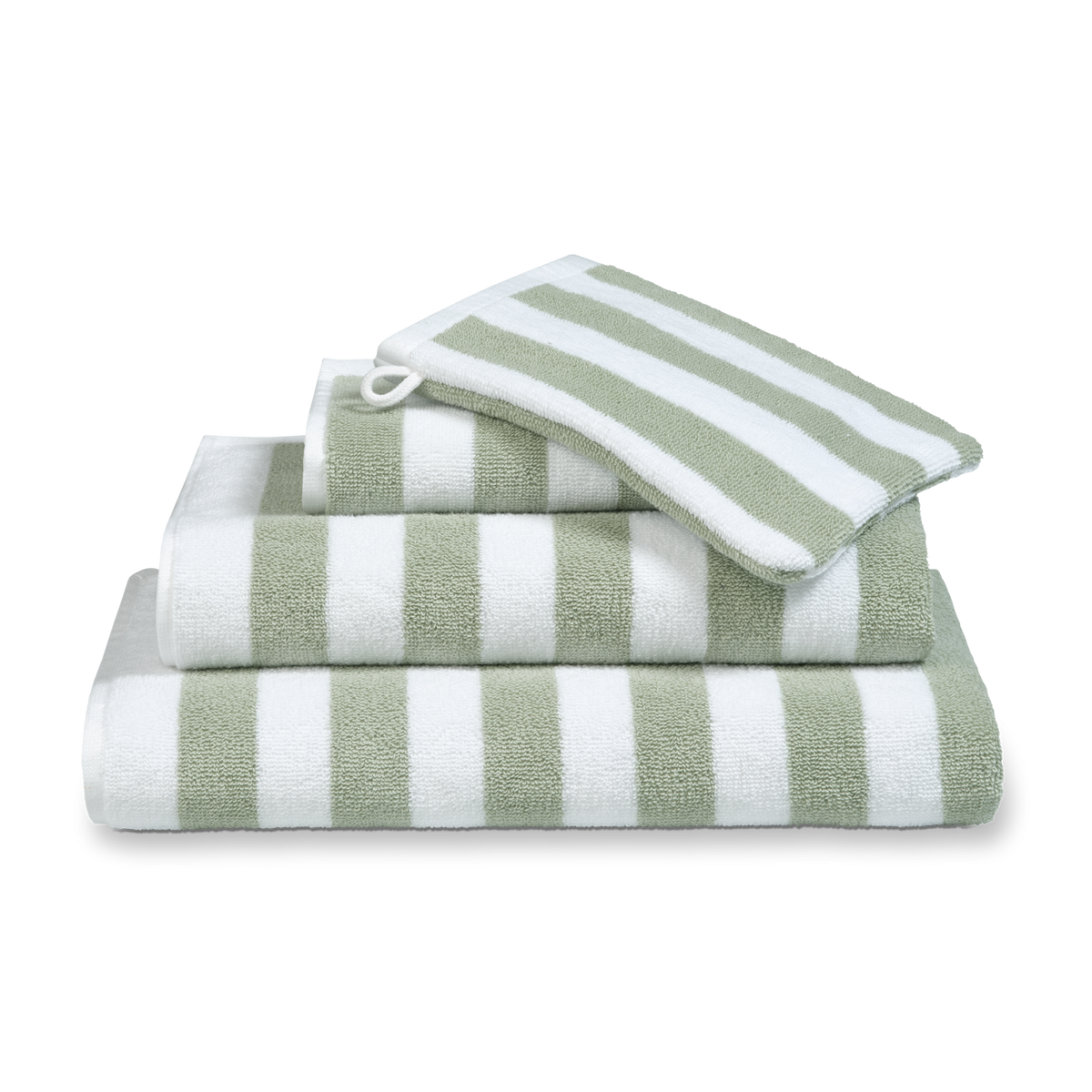 Ontdek de ultieme luxe van de Vandyck Verona stripes handdoeken in de kleur smoke green met perfect uitgebalanceerde mix van Egeïsche Turkse en Pima-katoen. Geniet van superieur absorptievermogen en zijdezachte zachtheid dankzij het drievoudige Evocotton-garen.