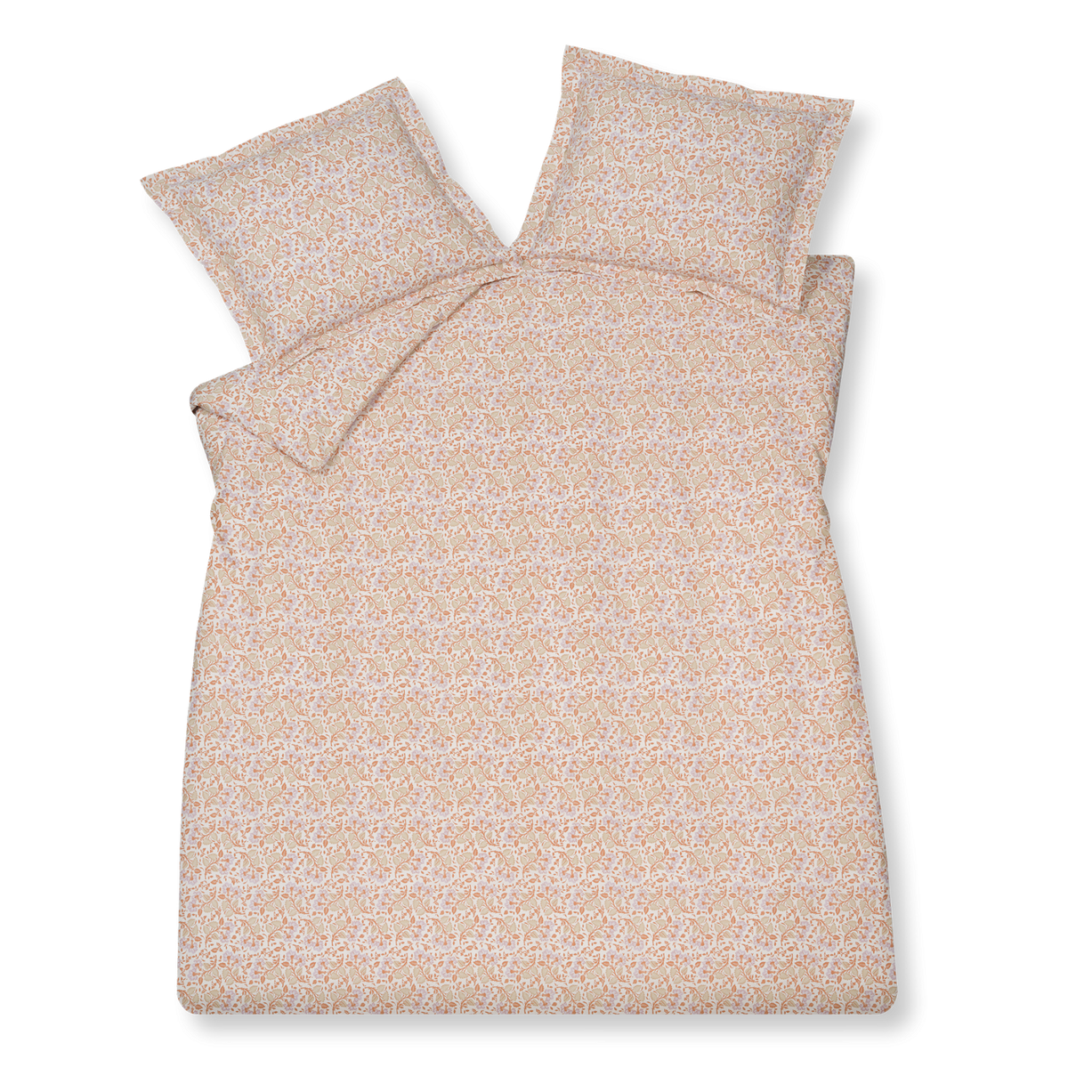 Claire multi dekbedovertrek heeft paarse bloemen met oranje en beige blaadjes. De achterkant van het dekbedovertrek heeft dezelfde print, net als de kussen. Claire multi dekbedovertrek van Vandyck geeft op subtiele wijze een French chique uitstraling aan je slaapkamer.