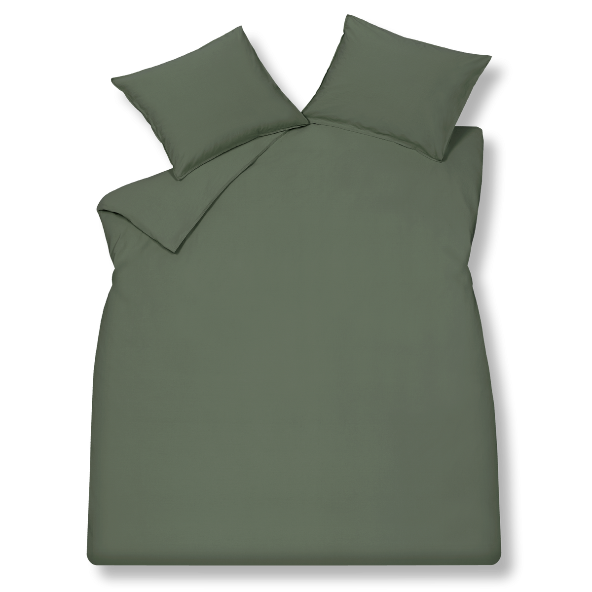 WASHED COTTON dekbedovertrek | earth green