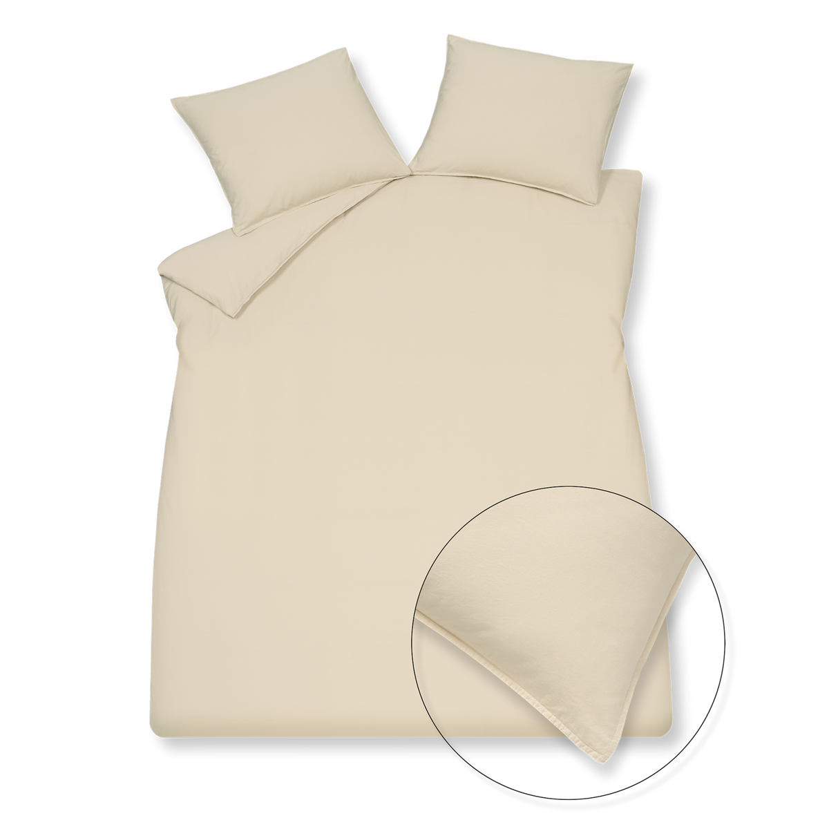 WASHED COTTON dekbedovertrek | cream tan