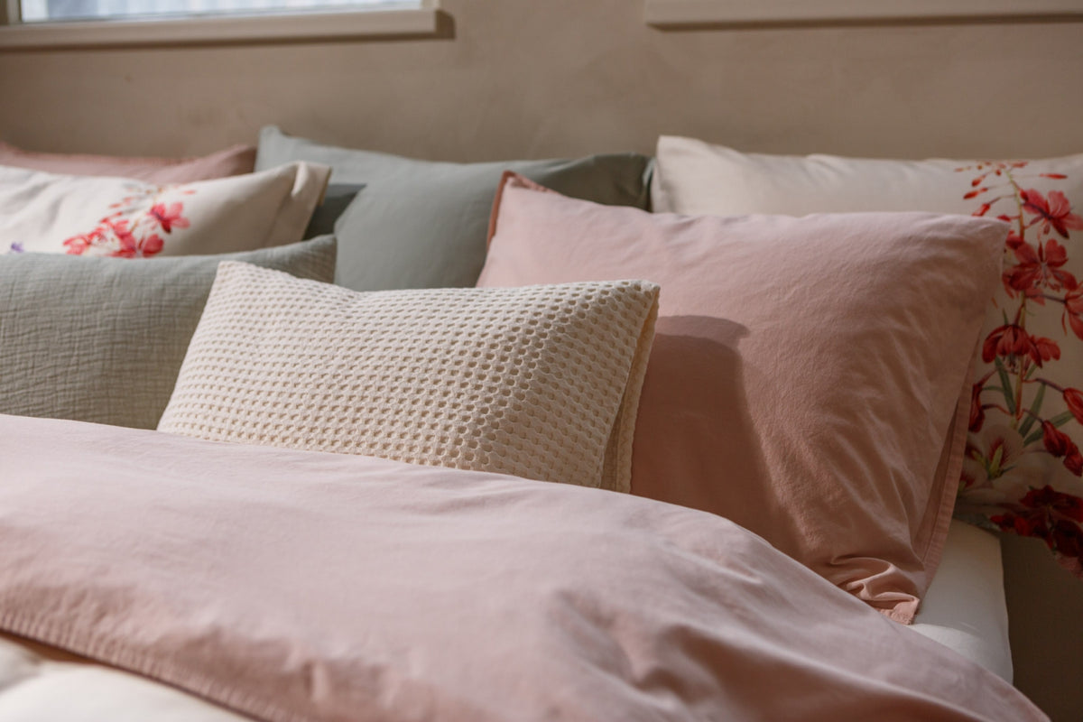 WASHED COTTON dekbedovertrek | pale pink