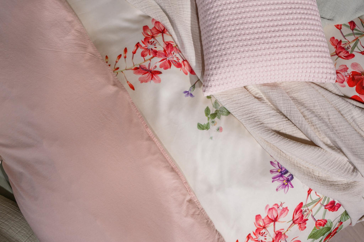 WASHED COTTON dekbedovertrek | pale pink