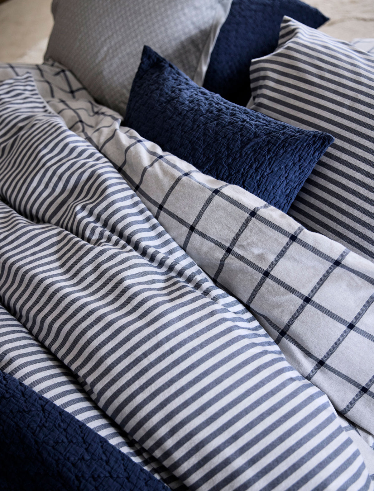 Flanel Glasgow XL dekbedovertrekset | blue ink