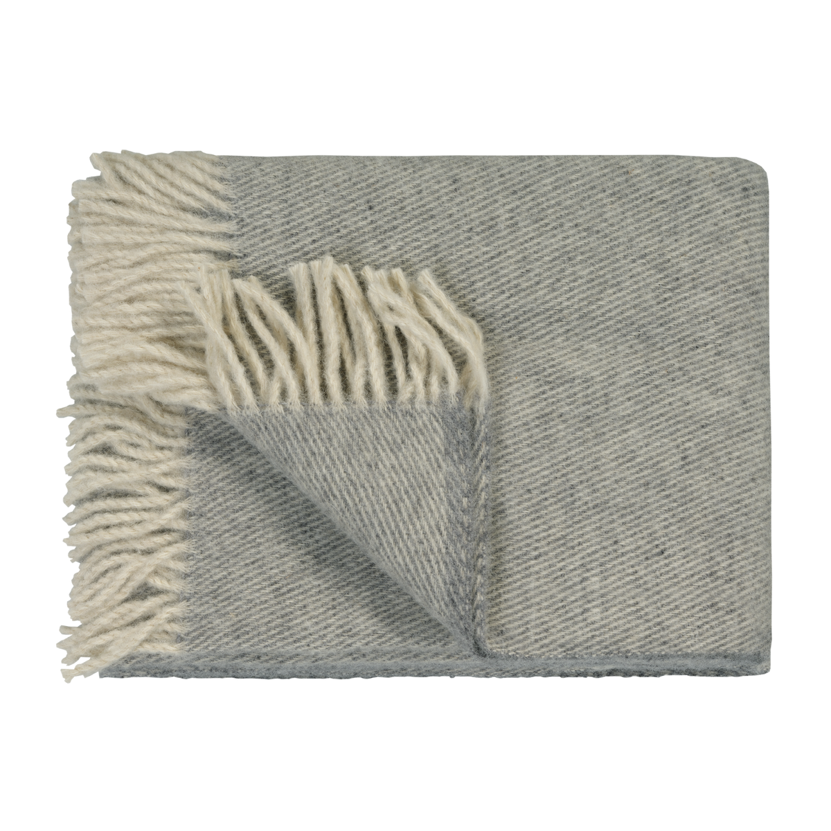 Home 99 grey sprei is grijs gemeleerd en heeft door de weving verticale lijnen. De randen zijn afgewerkt met witte zachte franjes. Het Home 99 grey sprei van Vandyck is gemaakt van 100% wol waardoor het extra warm en zacht aanvoelt.