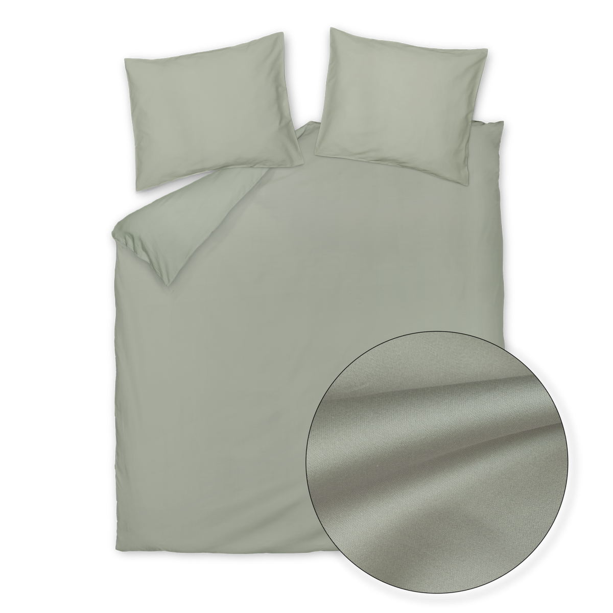 Satin Luxe dekbedovertrekset | smoke green