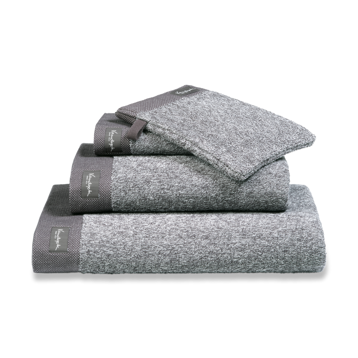 HOME TOWEL MOULINE | off black