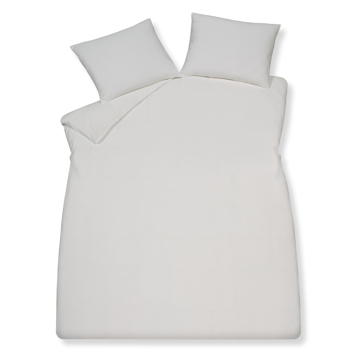 Pure 66 light stone dekbedovertrek heeft qua weving een opgeruwde linnenlook en is effen. De achterkant van het dekbedovertrek en de kussens zijn aan beiden zijden ook effen.