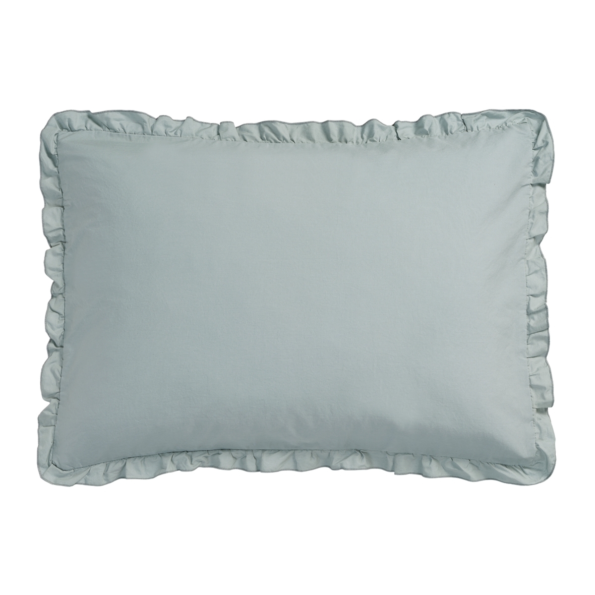 PURE 83 percale ruffle 40x55 sierkussensloop | pearl blue
