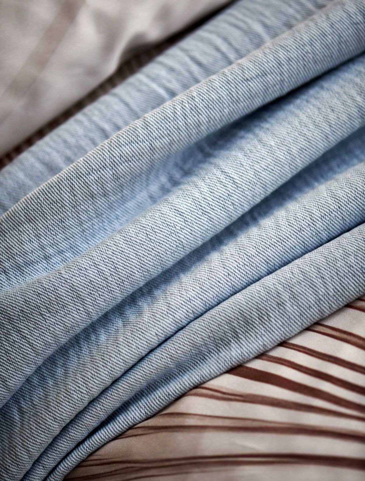 detail shot van een lichtblauw plaid