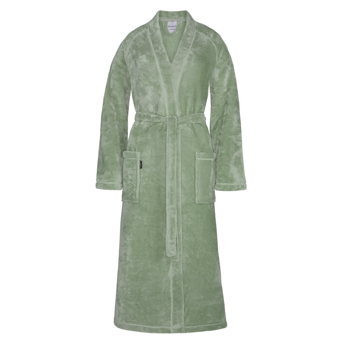 Super zachte badjas in de kleur light olive gemaakt van 100% gerecycled polyester. Badjas Sara is een kimono badjas met opsteekzakken en een ceintuur. De badjas is geschikt voor dames en beschikbaar in twee kleuren.