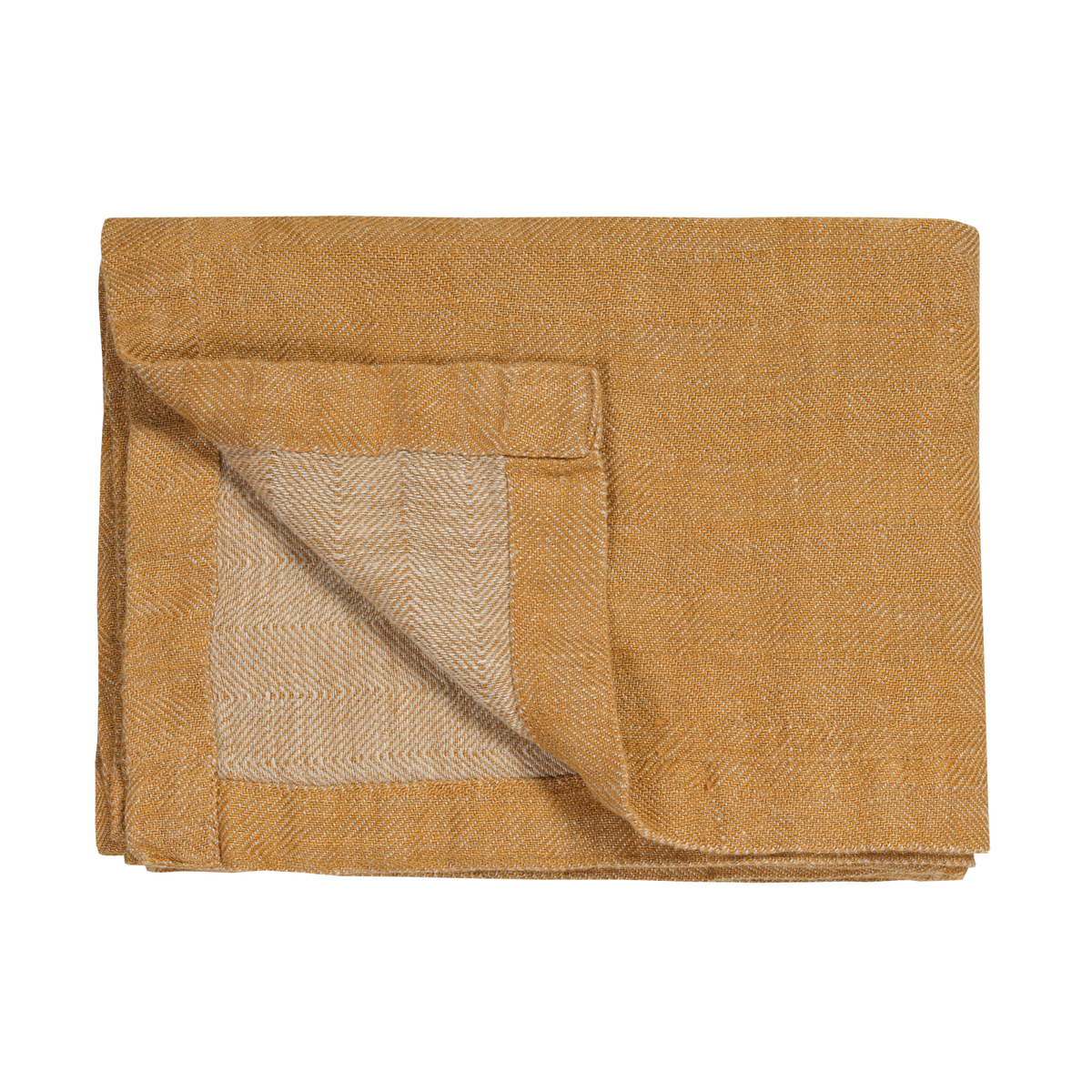Pure 52 plaid in de kleur sandy gold is gemêleerd en heeft een ingeweven visgraatpatroon. Pure 52 plaid van Vandyck heeft een stoere look en kan gebuikt worden als finishing touch in je slaapkamer.